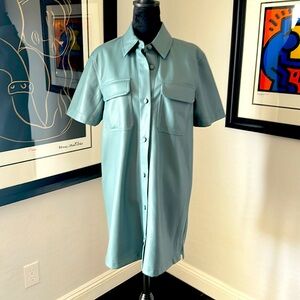 Avec Les Filles Vegan Leather Button up Dress Size Medium